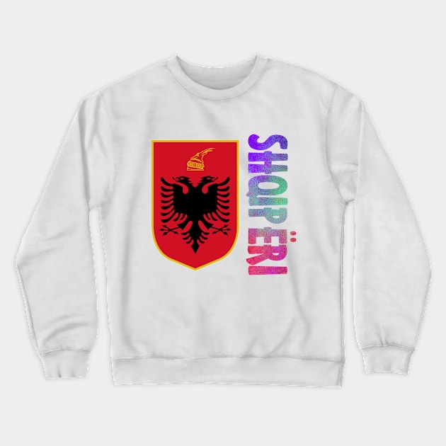 Albania (Shqiperi in Albanian) Coat of Arms Design Crewneck Sweatshirt by Naves